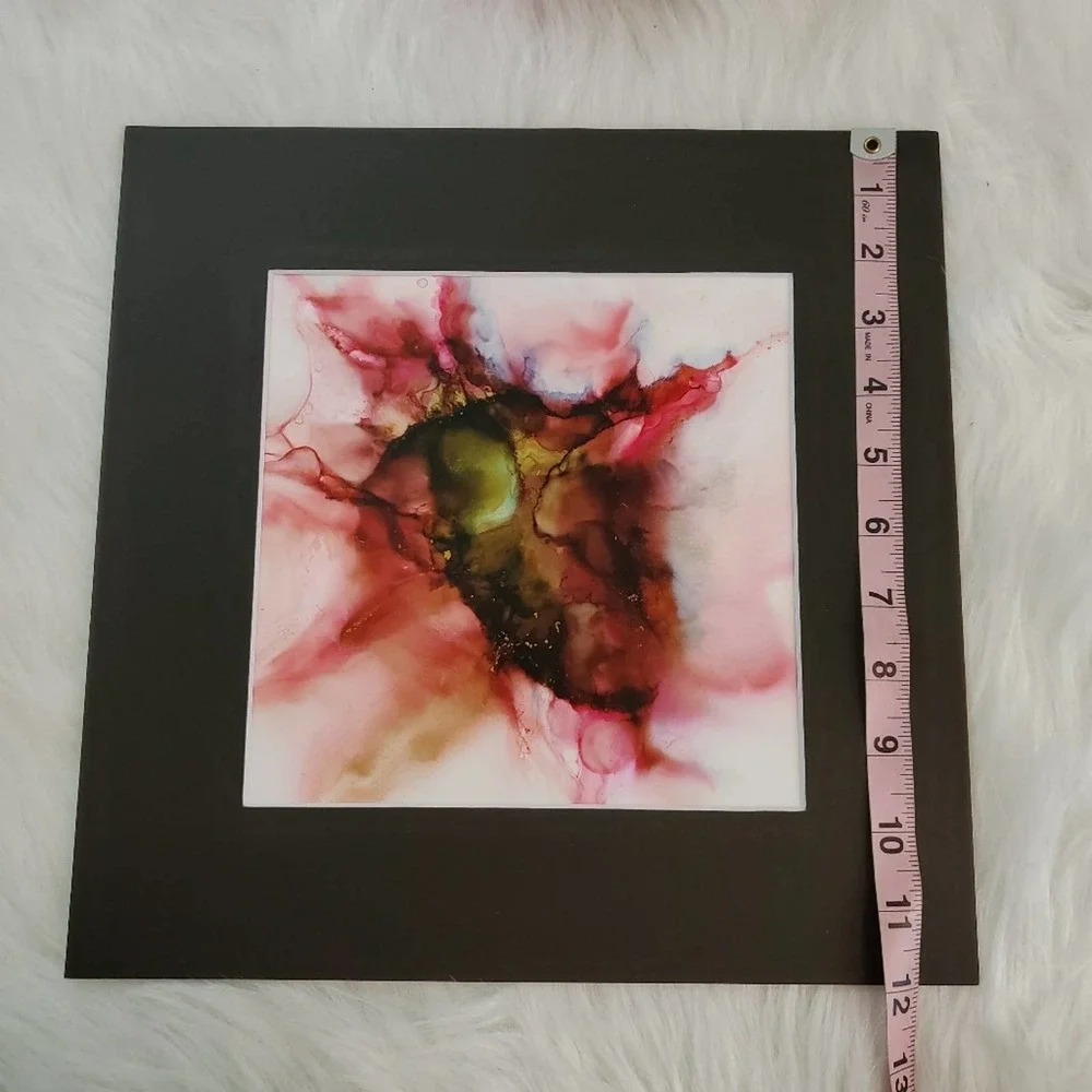 Original Alcohol Ink on Grafix and Matted in Black